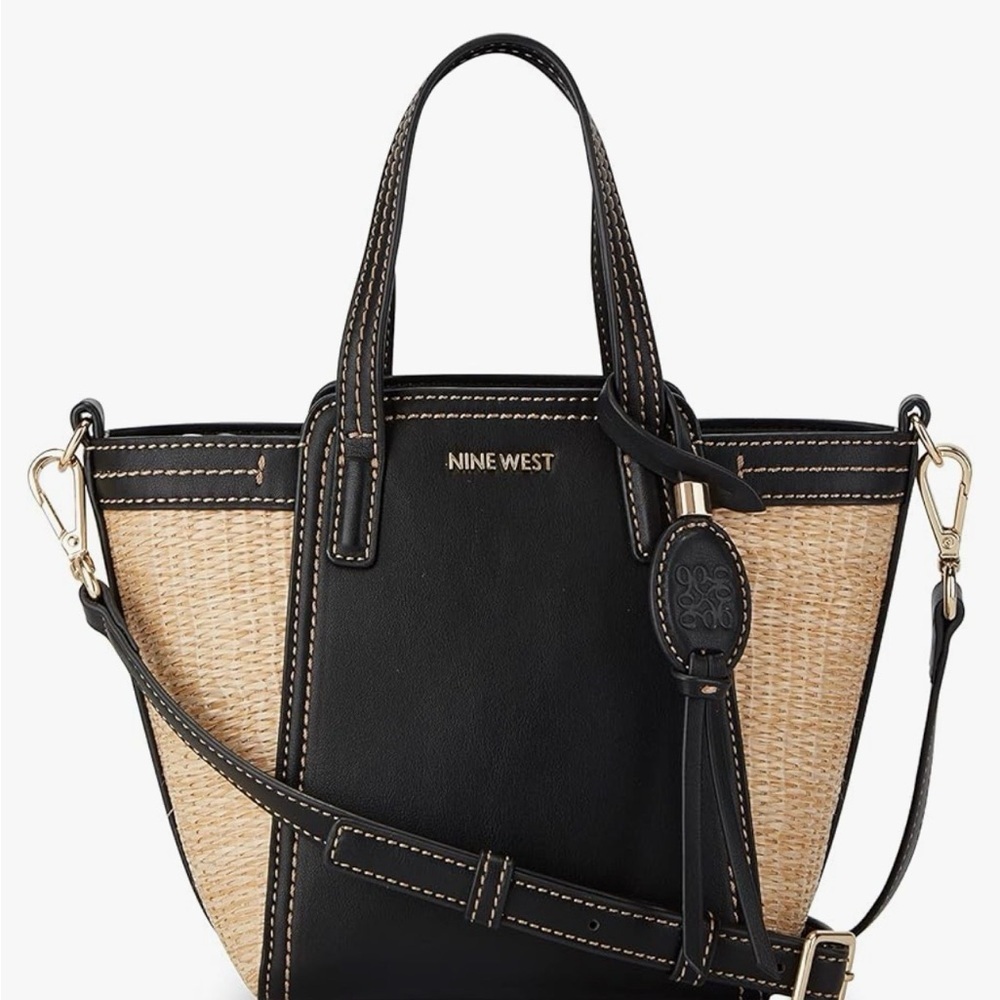 Nine West Black and Tan Tote Bag
